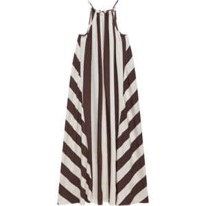 Mint Velvet Brown Stripe Halter Maxi Dress